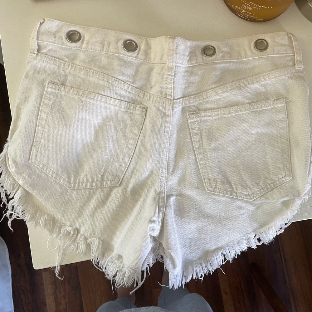 White free people Jean shorts size 27